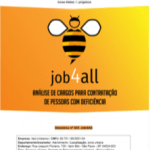 capa do relatório do mapeamento, com o logo do job4all em destaque, uma abelha listrada amarela e preta