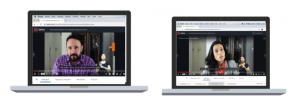 laptops abertos com cenas dos cursos na tela